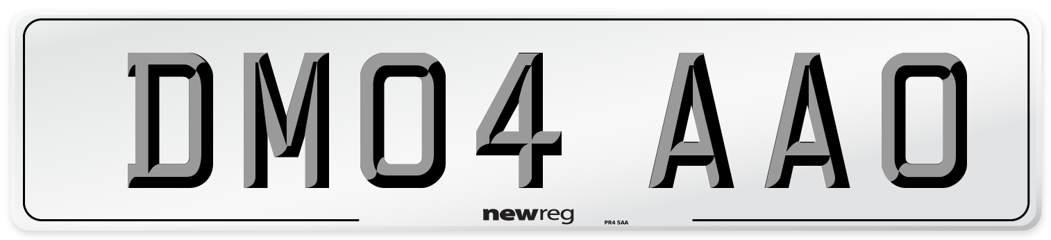 DM04 AAO Number Plate from New Reg